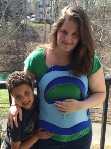 My son with me after I left the hospital